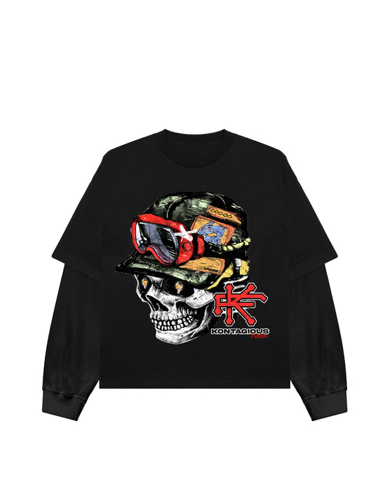 Black Tee w/ Thermal Sleeves
