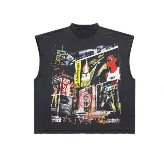 “TIME SQUARE” SLEEVELESS TEE